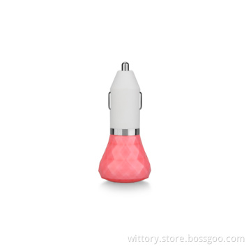 Pinky color usb car adapter